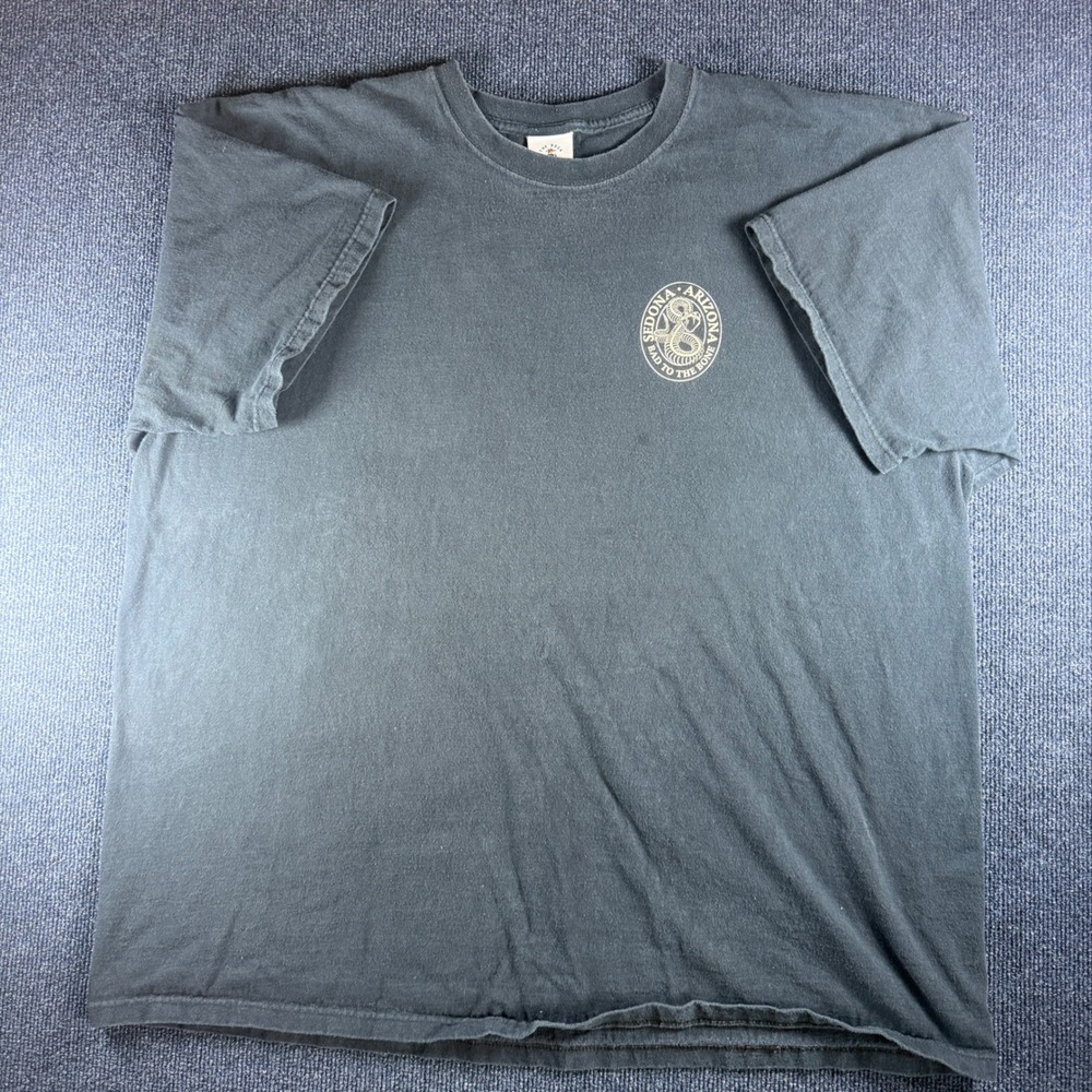 The Duck Co Sedona Arizona T-Shirt 3XL 27.5x31 Black Rattlesnake Cotton Tee